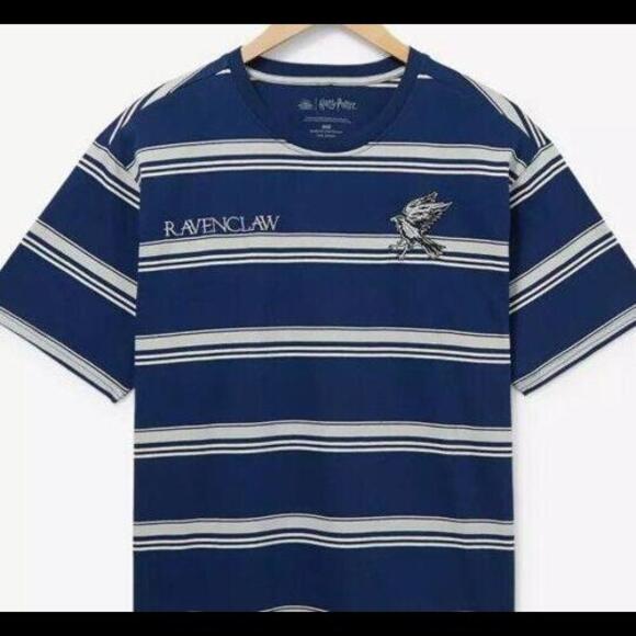 Harry Potter Ravenclaw Shirt Navy Blue With White Stripes Embroidered New S - Picture 5 of 5